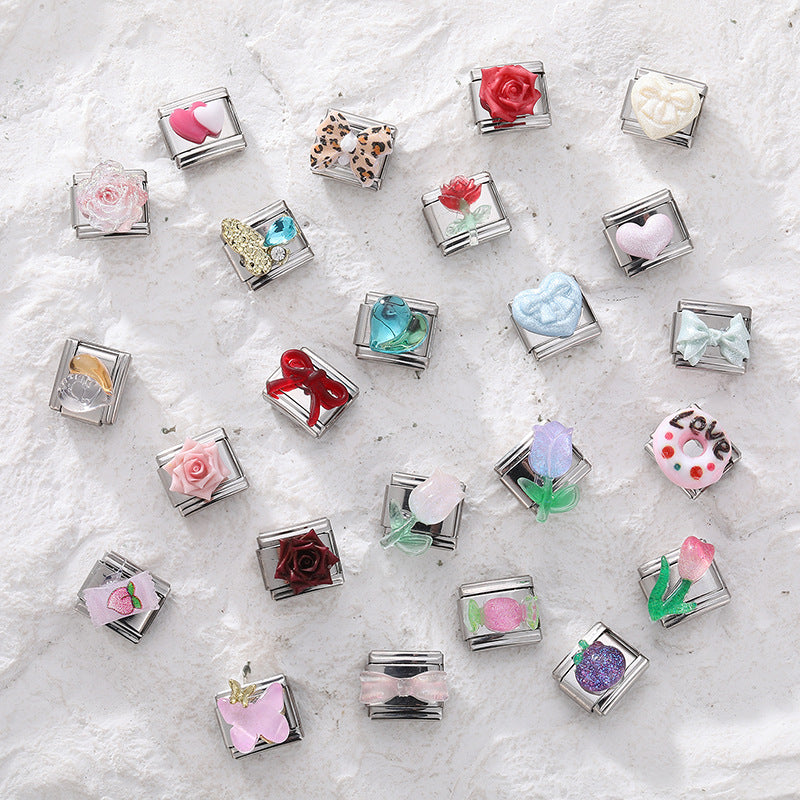 Wholesale Italian Charm Bracelet 9mm DIY Splicing Cute Creative Stainless Steel Composable Bracelet