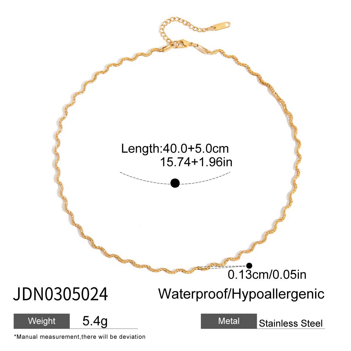 Wholesale  Stainless Steel Gold Necklace Cuban Clavicle Chain