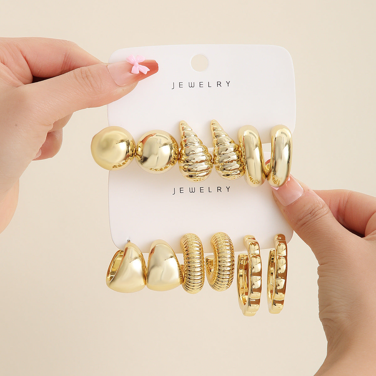 Wholesale  Gold Plated Ring Teardrop Earrings