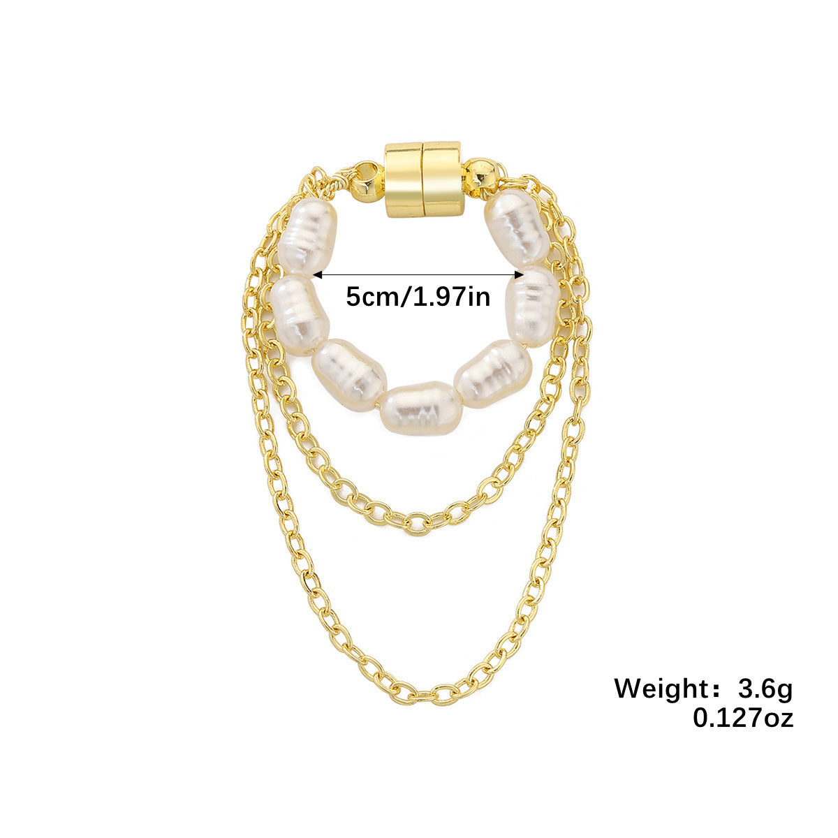 Wholesale  Light Luxury Trendy High-End Magnetic Pearl Tassel Non-Pierced Ear Clip Versatile Ear Cuff