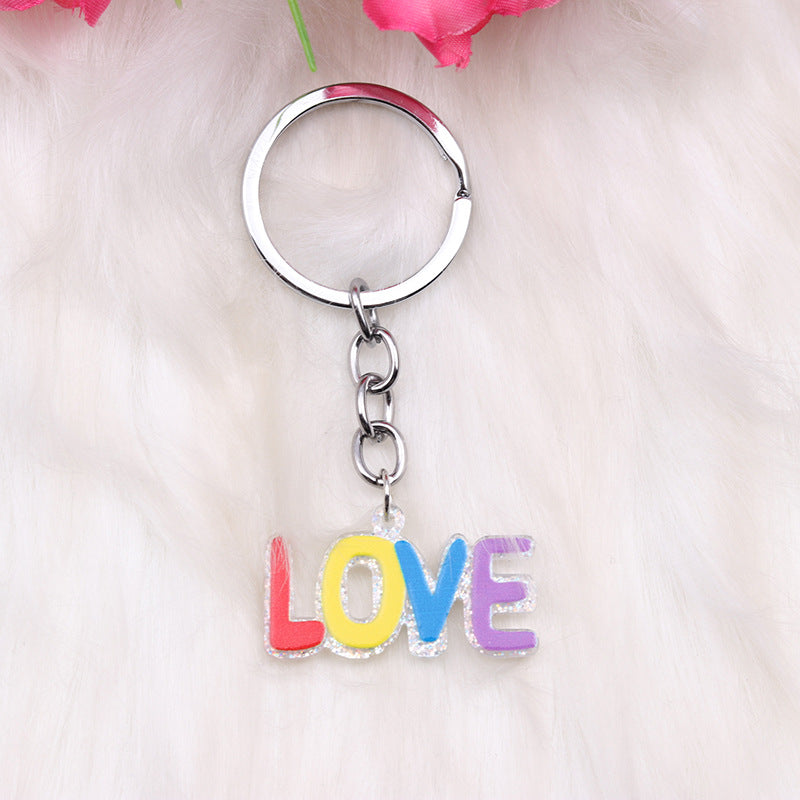 Wholesale Rainbow LGBT Pride Month Acrylic Keychain ACC-KC-DA010