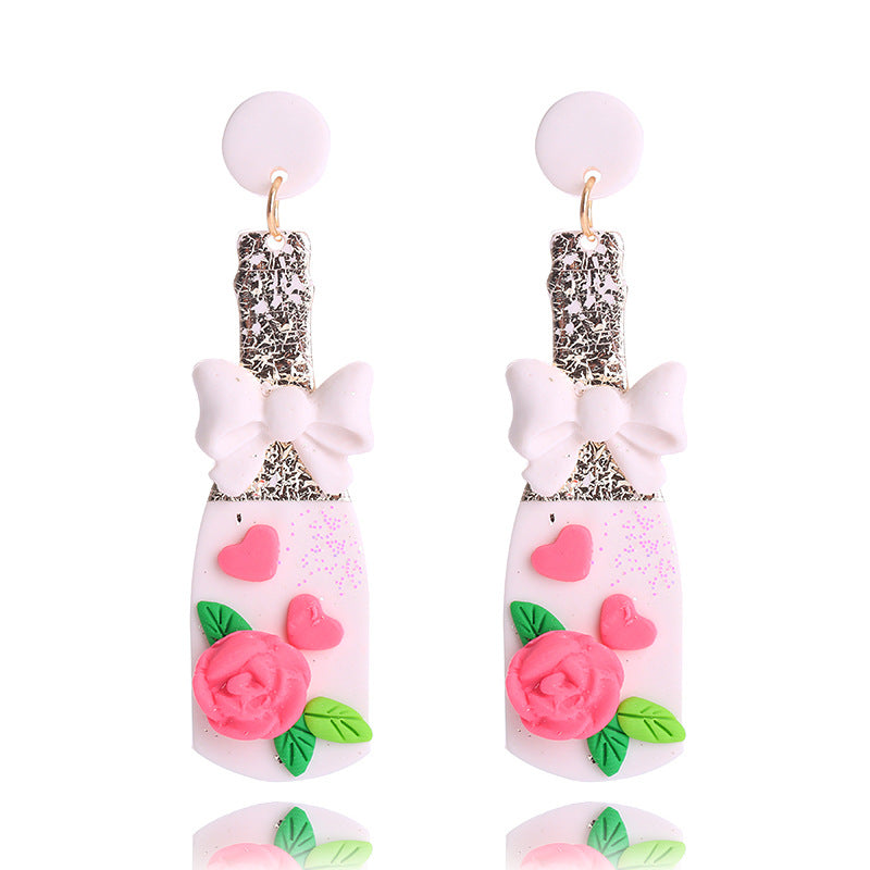 Wholesale Valentine's Day Supply Soft Pottery  Love Earrings