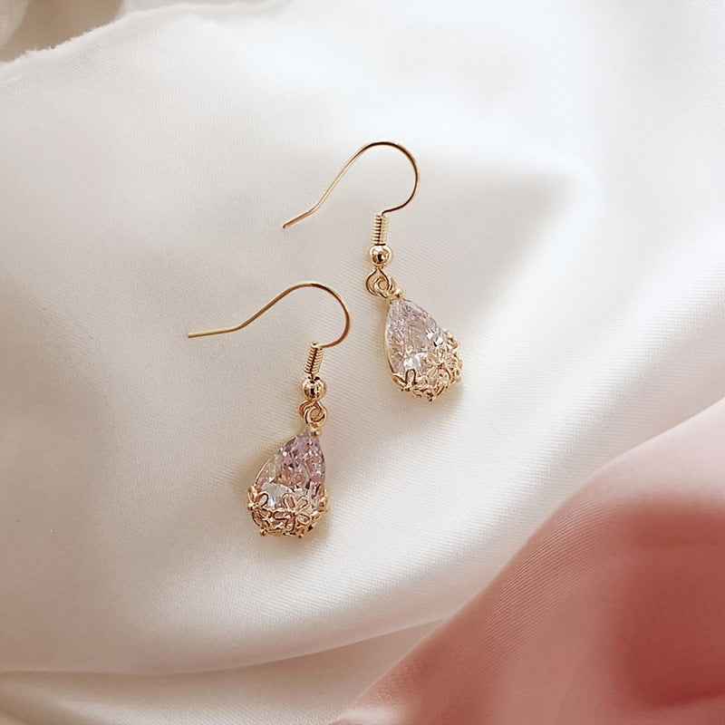 Wholesale New Plum Blossom Crystal Drop Earrings