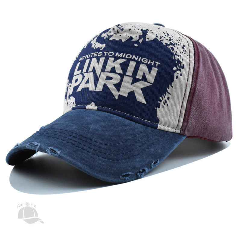 Wholesale Washed Cotton Distressed Hole Letter Printing Baseball Cap ACC-HT-XuP017