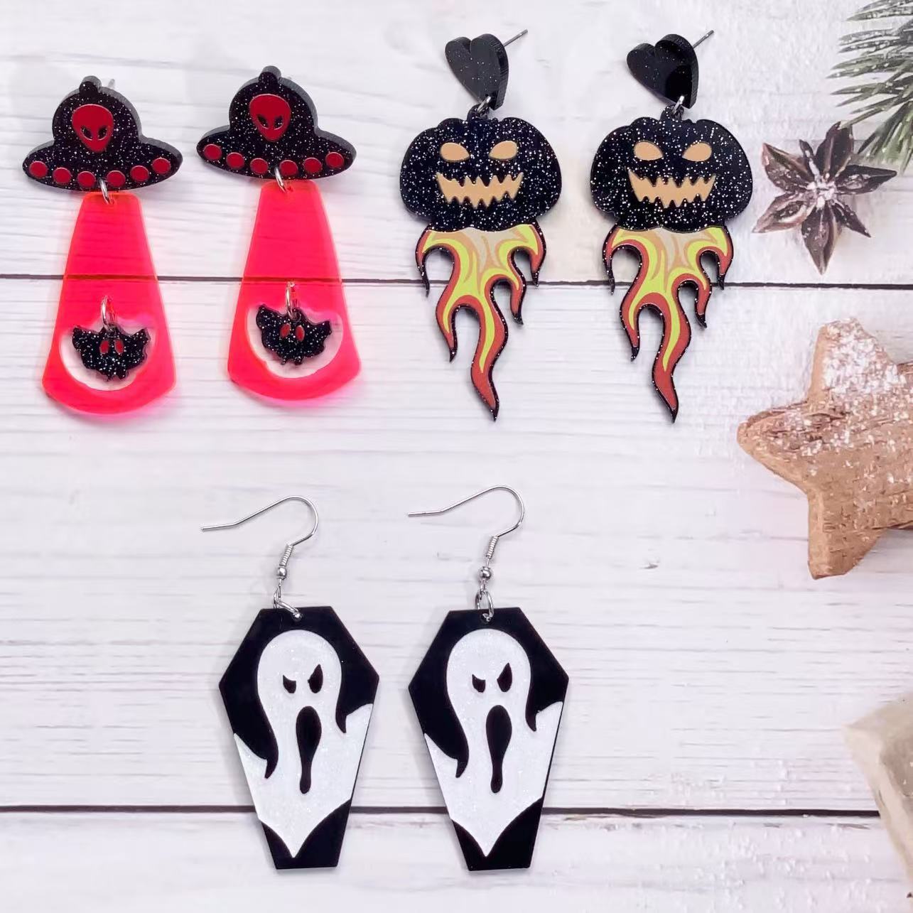 Wholesale  Halloween Print Cute Funny Earrings