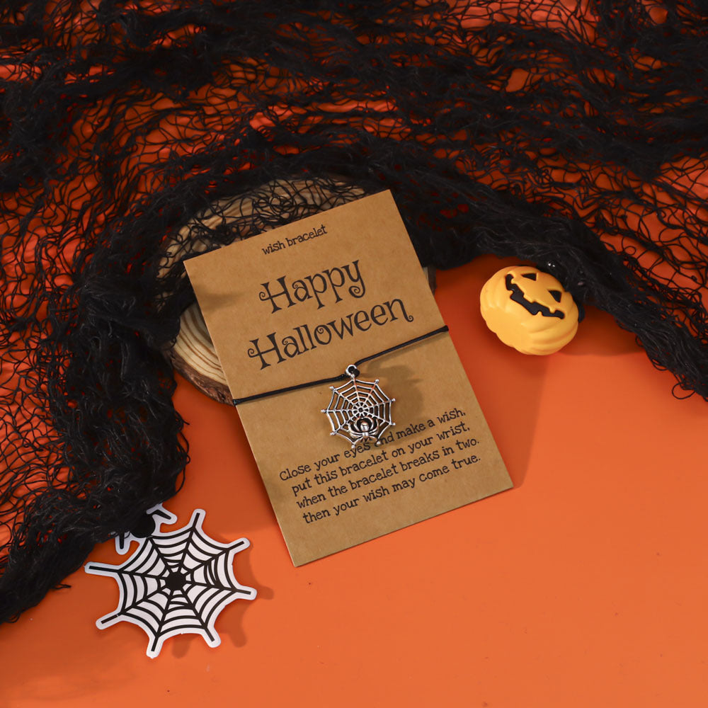 Wholesale  Pumpkin Ghost Bat Drop Oil Bracelet