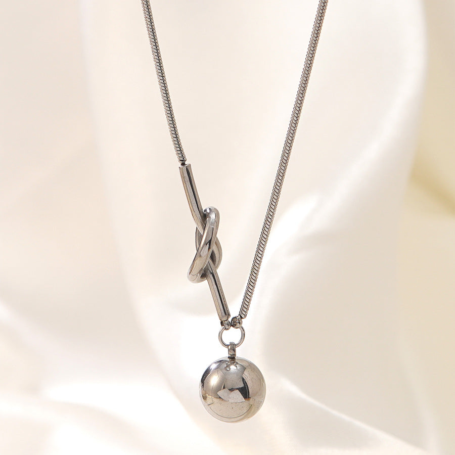 Wholesale knotted round bead  necklace non-fading  necklace