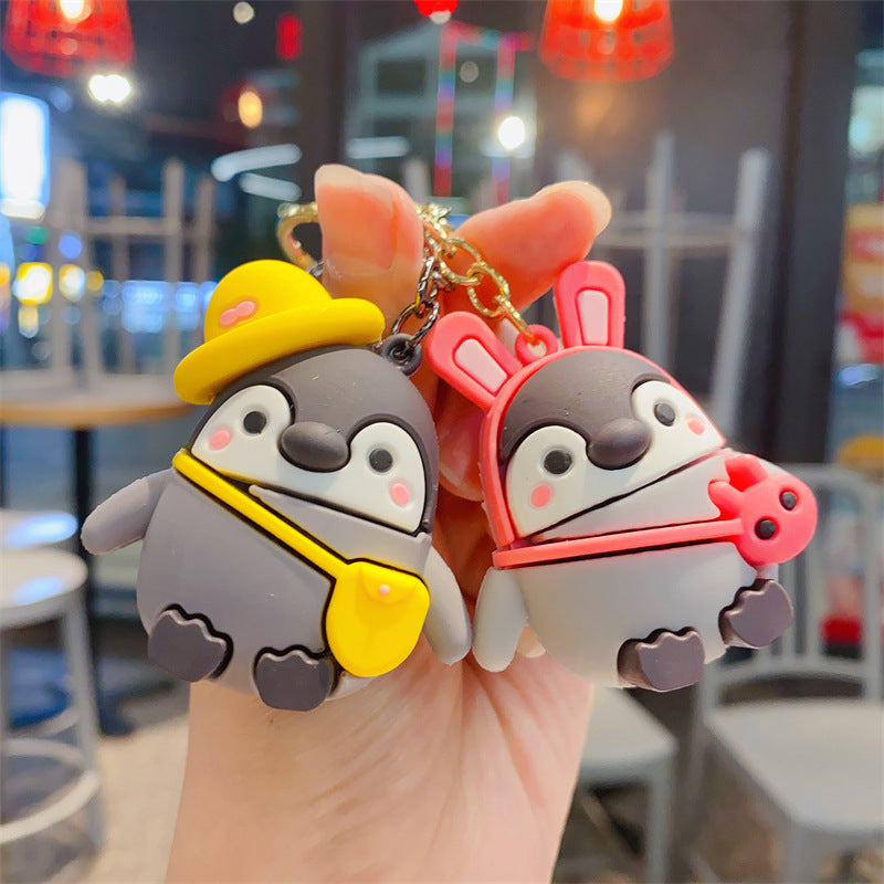 Wholesale Cartoon Penguin KeyChain Cute Personality Doll Silicone Keychains