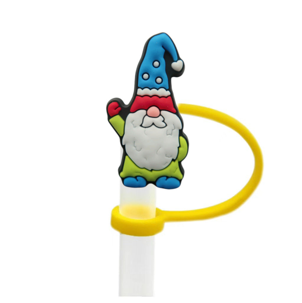 Wholesale 10pcs Christmas Series Cute Cartoon Party  Straw Cover Straw Tube Cap