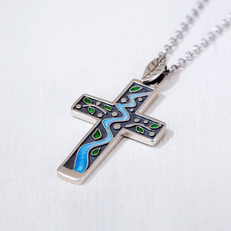 Wholesale New Retro Enamel Cross Necklace