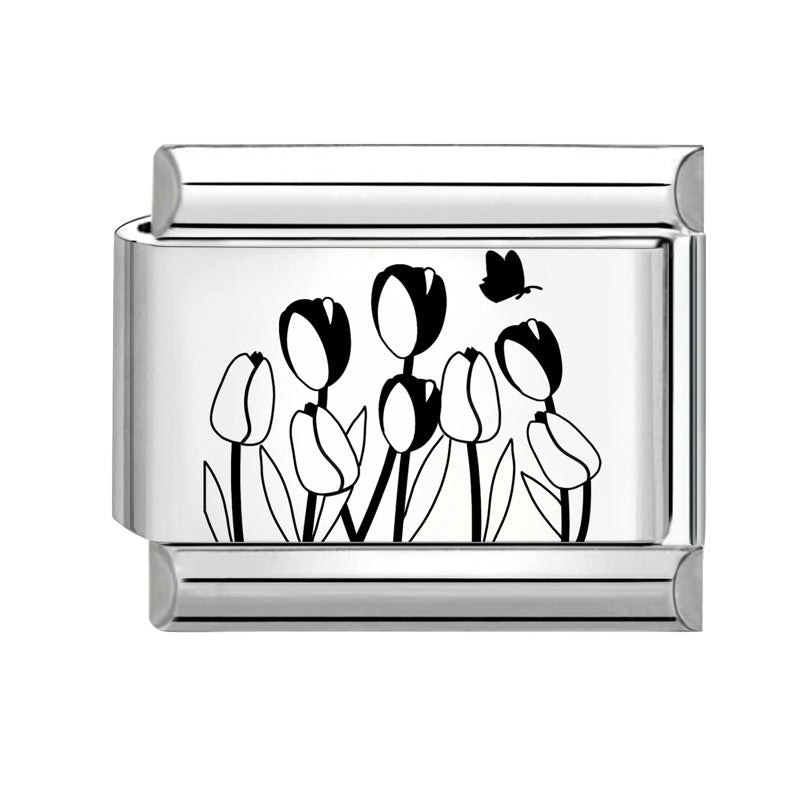 Wholesale Italian Charm Bracelet 9mm DIY Splicing Cute Creative Stainless Steel Composable Bracelet