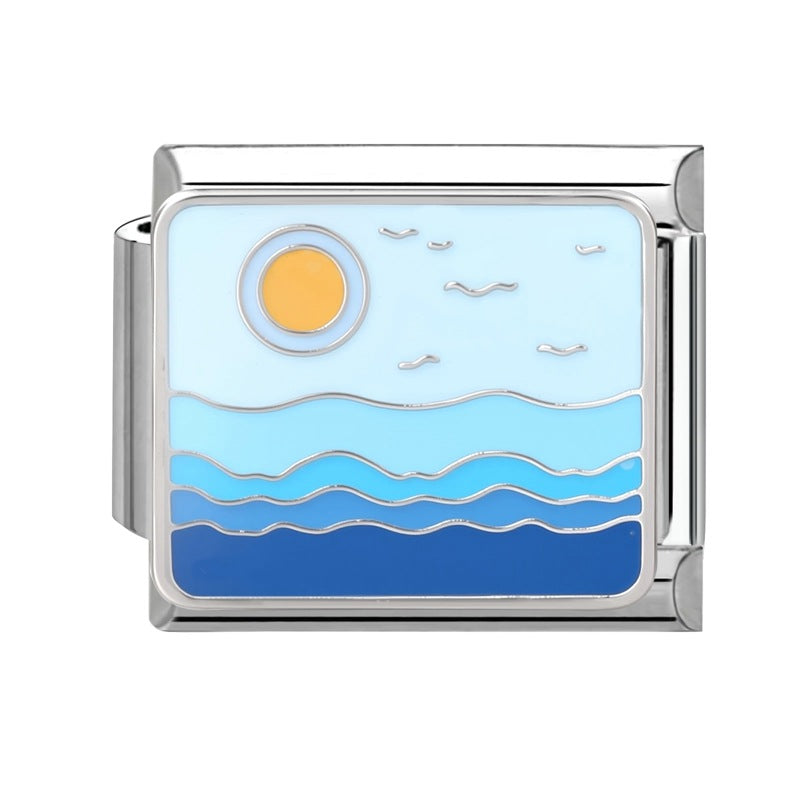 Wholesale 9mm Italian Charm Starter Bracelets DIY Marine Series Stainless Steel Composable Bracelet