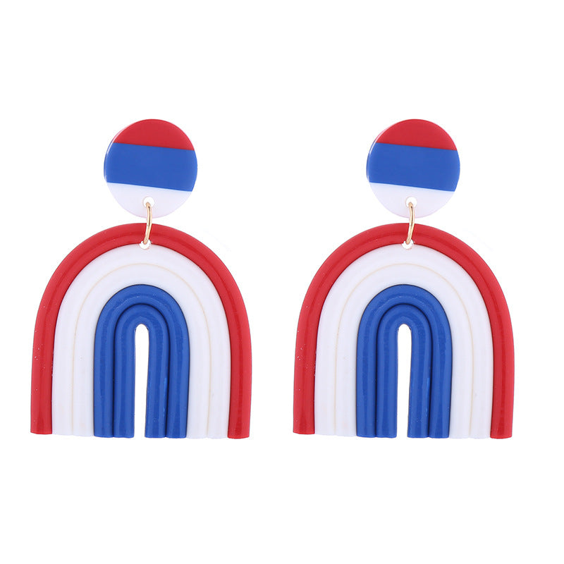 Wholesale American Independence Day Fashionable Minimalist Handwoven Earrings