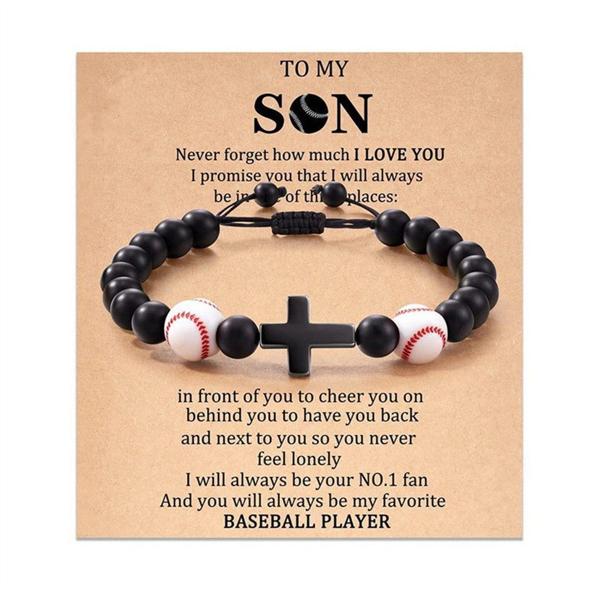 Wholesale Football Beads Cross Sports Style Black Stone Beads Hand Woven Adjustable Bracelet Miyuki ACC-BT-ZhongH015