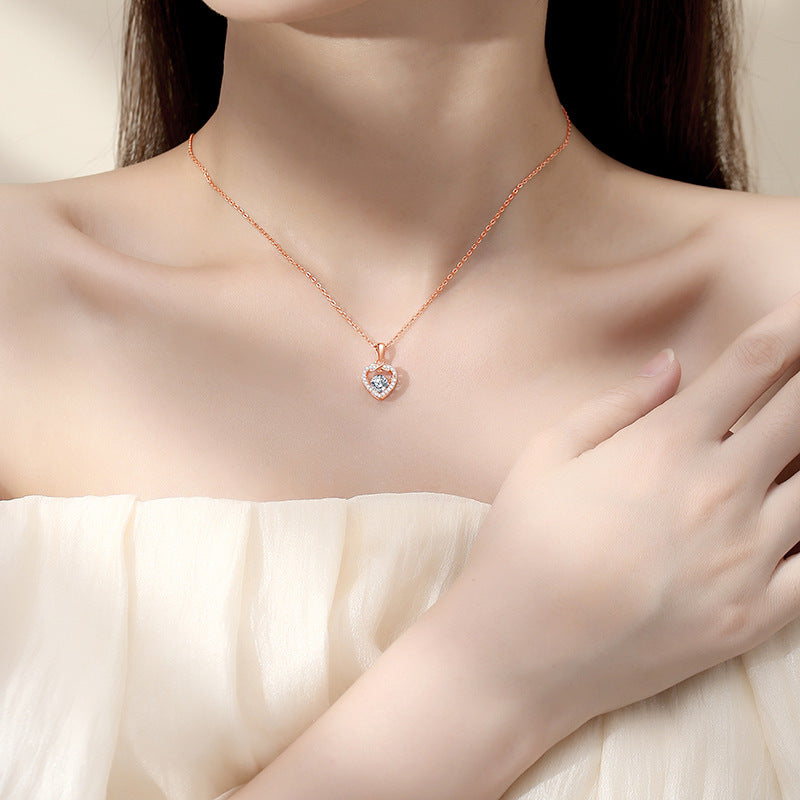 Wholesale Valentine's Day S925 sterling silver heart necklace