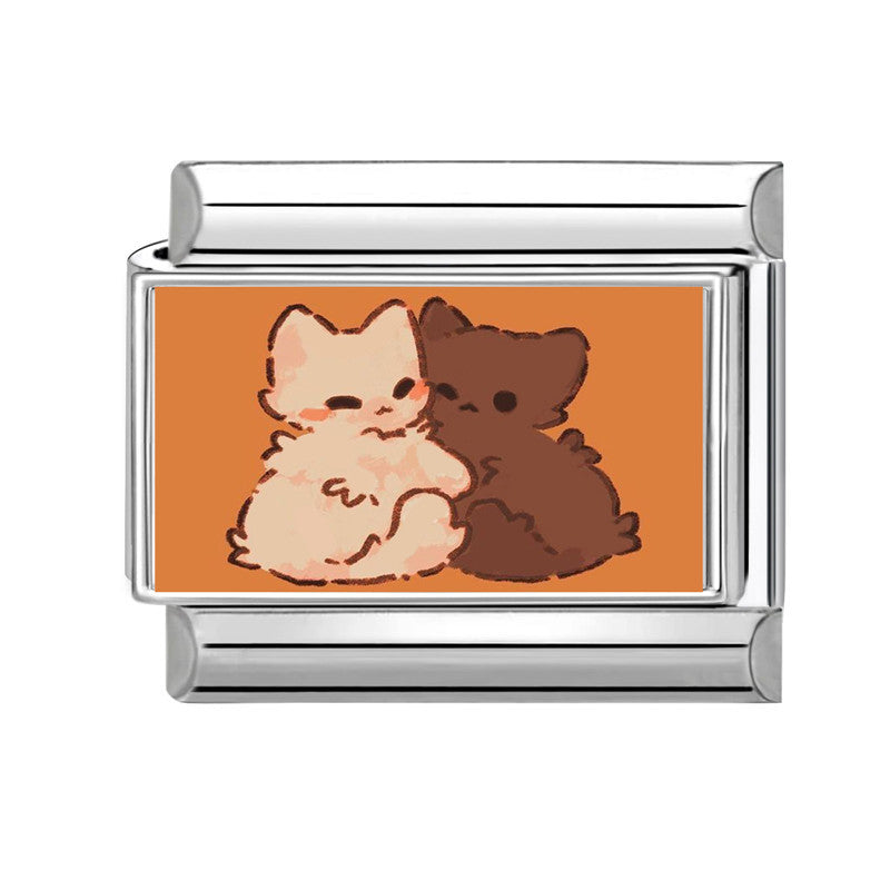 Wholesale Land Animal Italian Charms
 DIY pet Section Creative Stainless Steel Composable Bracelet