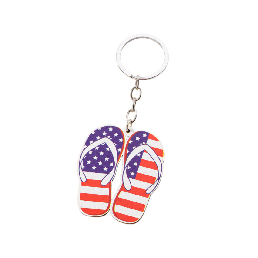 Wholesale  Independence Day American Flag Butterfly Eagle Key Pendant Car Keychain
