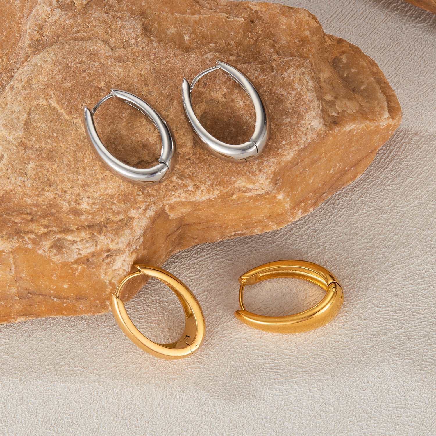 Wholesale  geometric U-shaped very simple wind stainless steel earrings