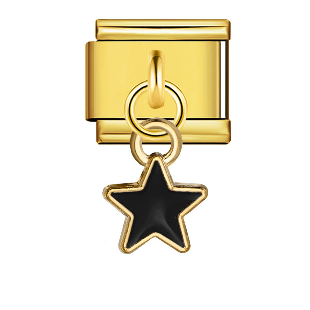 Wholesale  Italian Charm Bracelet 9mm DIY Star and Moon series  Creative Stainless Steel Composable Bracelet