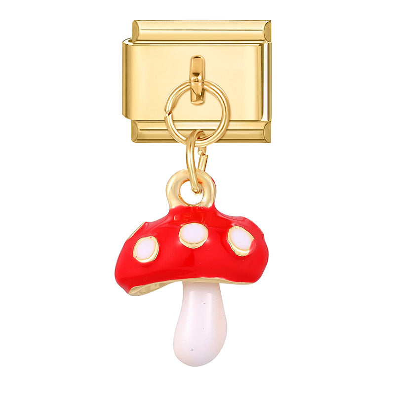 Wholesale 9mm Italian Charm Starter Bracelets DIY Fish and Fruit Pendant Stainless Steel Composable Bracelet