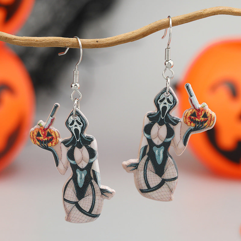 Wholesale Halloween Funny Beauty Ghost Earrings ACC-ES-Haoc010