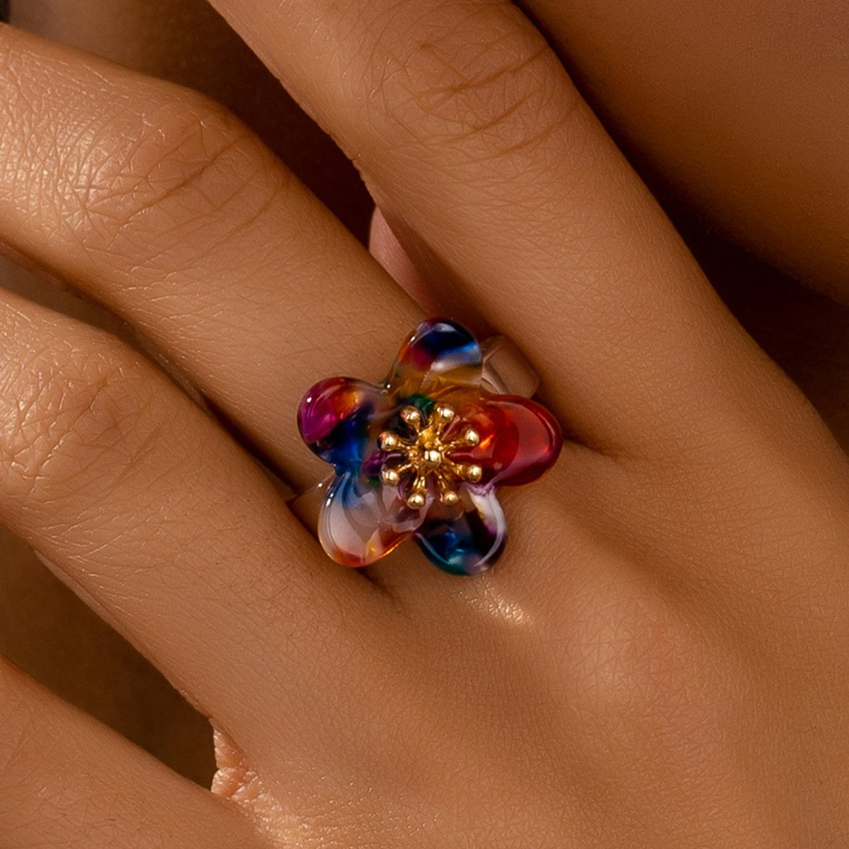 Wholesale Camellia Flower Ring - Trendy Acrylic Jewelry Accessory,  Boutique Resale Gift