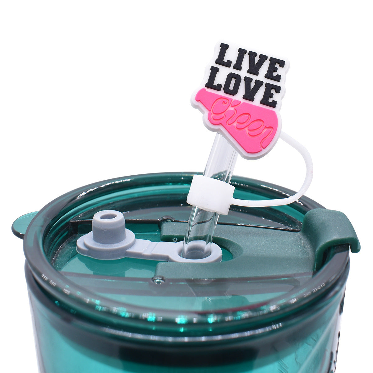 Wholesale Random Color 100pcs Cheerleading MOM Straw Tube Cap 10mm Soft Glue Straw Decoration Straw Cover ACC-SCR-RYY026