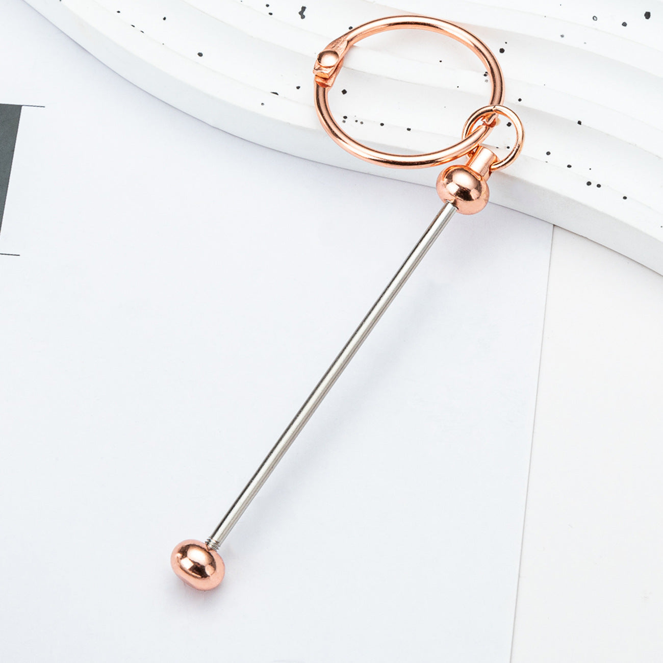 Wholesale  DIY Beaded Keychain  Metal Keychain