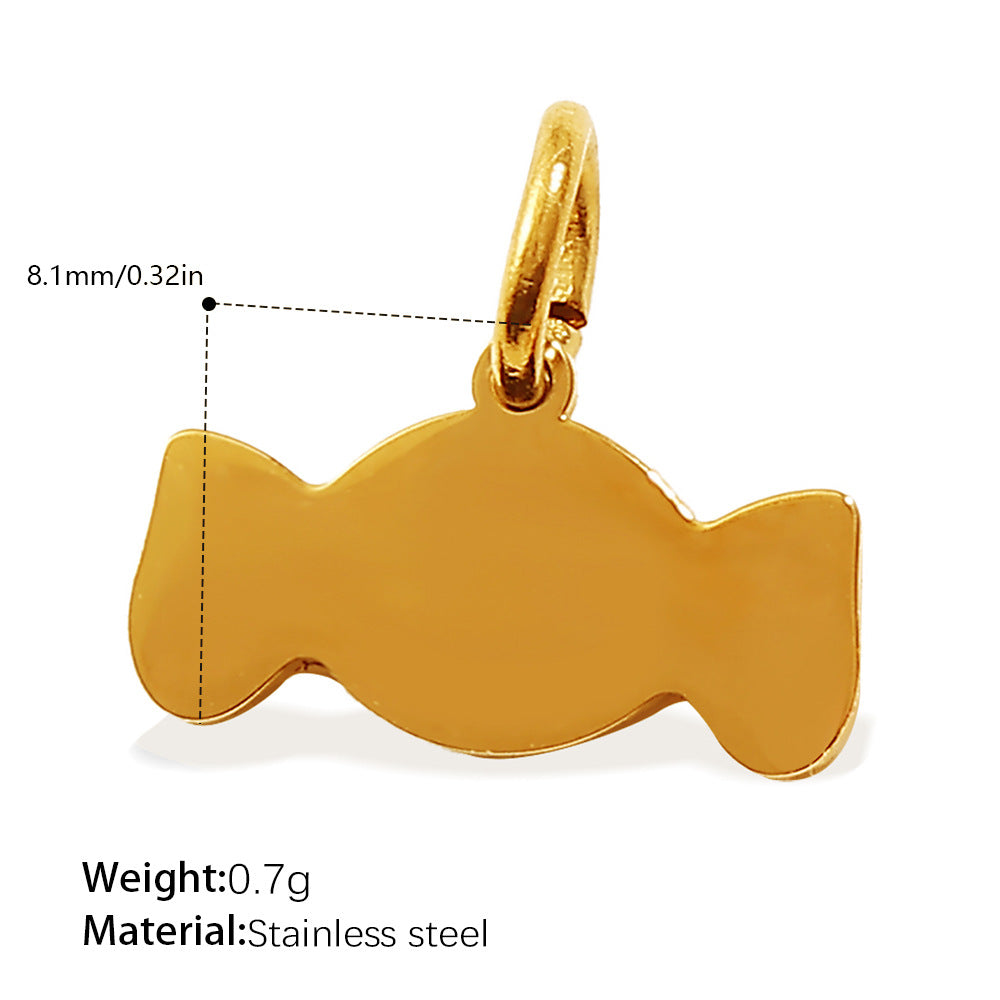Wholesale  Food Series Ice Cream Donut Cake Titanium Steel Pendant DIY Necklace Bracelet Jewelry Accessories Cute