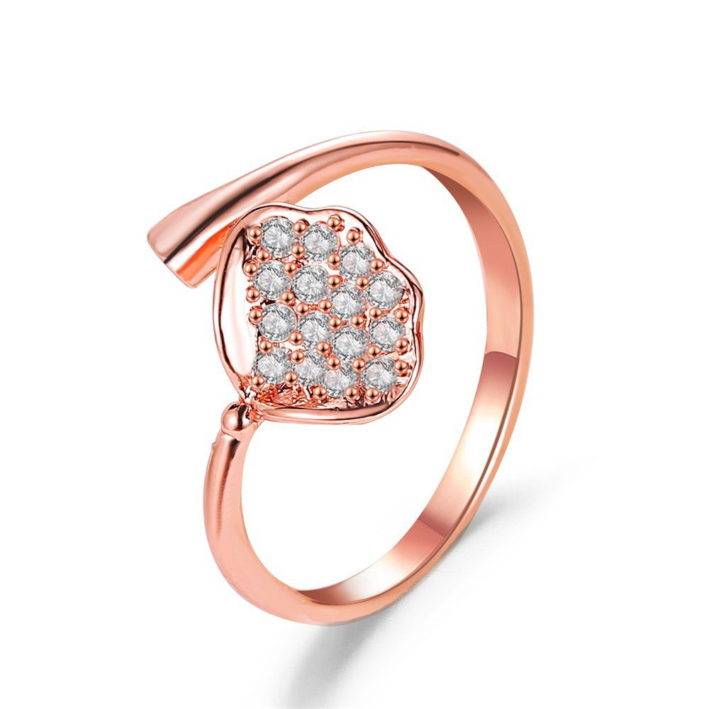 Wholesale  rose gold open  geometric index finger ring
