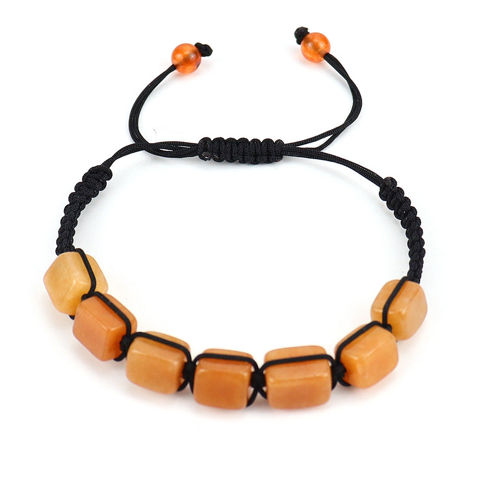 Wholesale Crystal Beaded Bracelet Geometric Rectangular Stone Yoga Accessory Boutique Resale