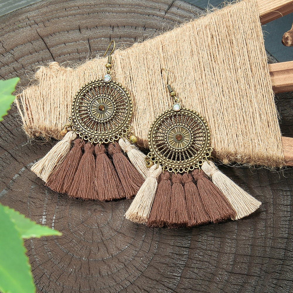 Wholesale Bohemian Hand-Woven Tassel Earrings for Everyday Wear Fashion Accessory