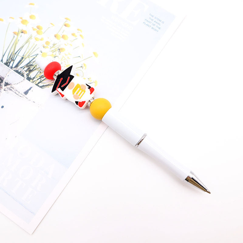 Wholesale  beaded pen cute cartoon silicone beaded pen