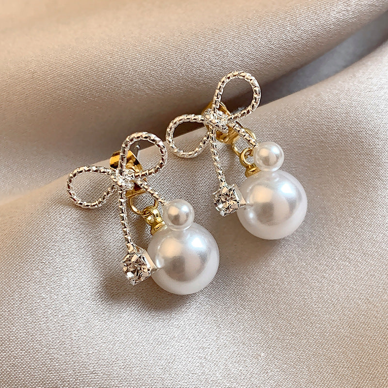 Wholesale Bow Pearl Earrings