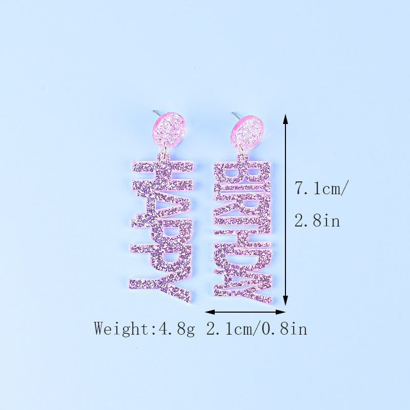 Wholesale Acrylic Birthday cake earrings