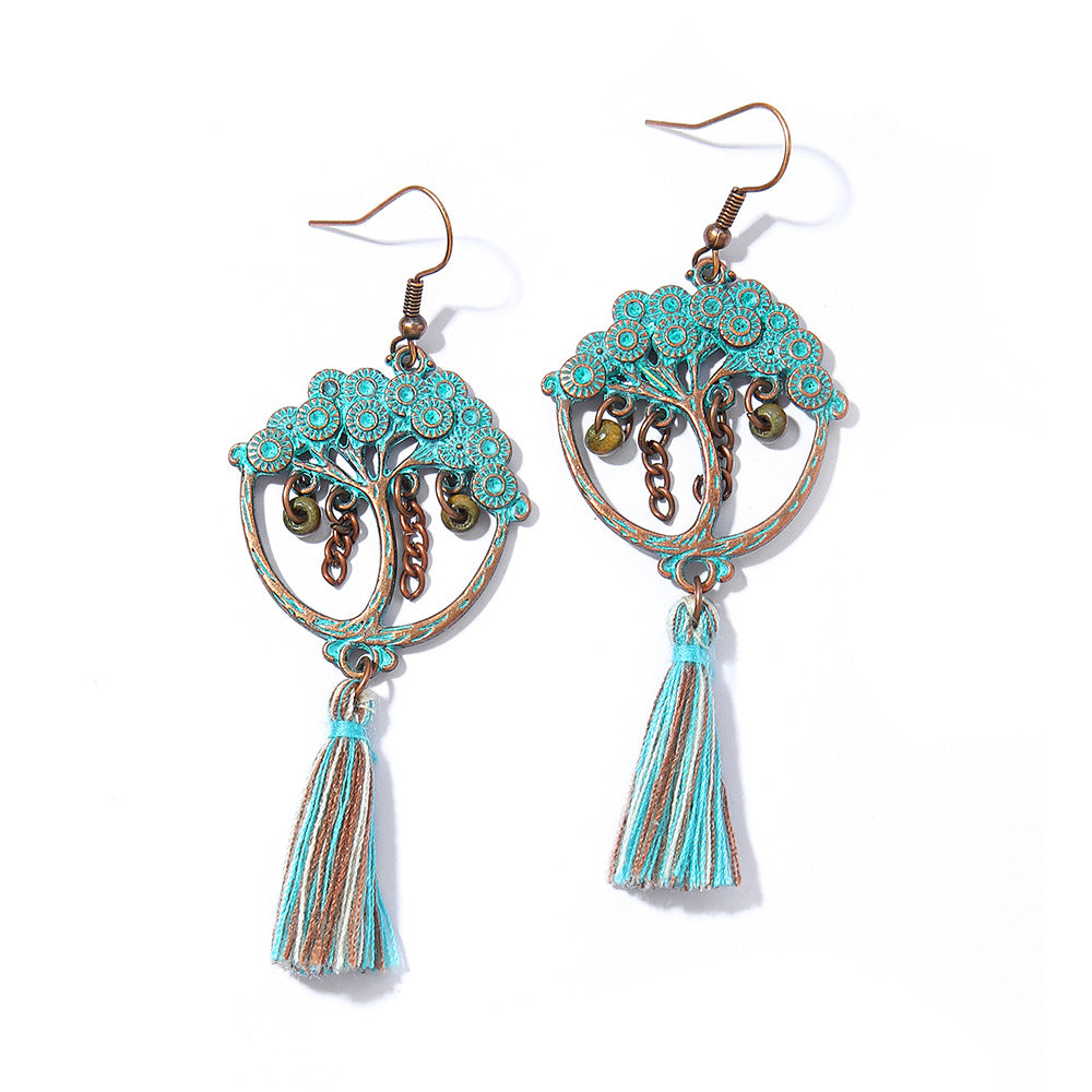 Wholesale Crystal Bohemian Tassel Earrings Vintage Style Women Jewelry Accessory for Everyday Gift