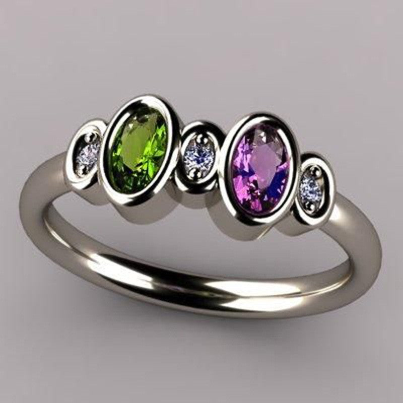Wholesale Colored copper-inlaid zircon rings