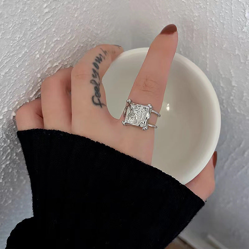 Wholesale Irregular Lava Pearl Open Ring Adjustable Rings ACC-RS-JiuHao015