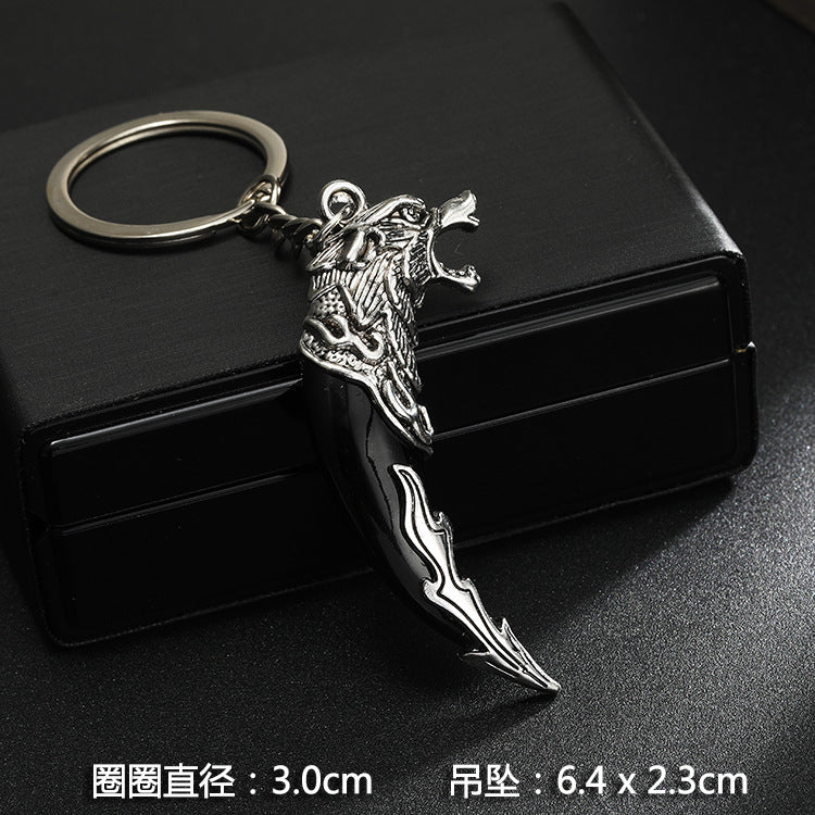 Wholesale Stainless steel spike cross eagle keychain  metal pendant