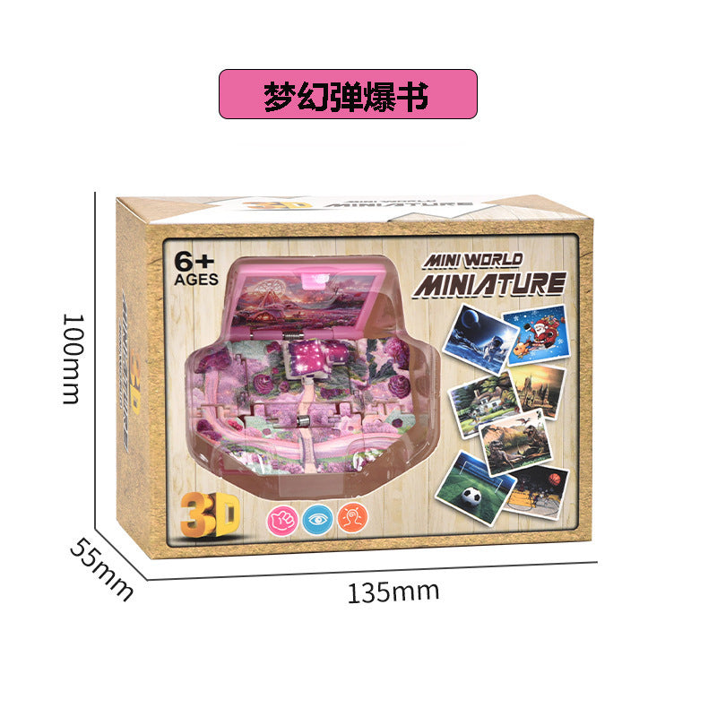 Wholesale 3D Stereo Dinosaur Foldableing Bomb Book Mini Keychain