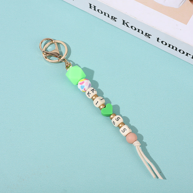 Wholesale Colorful Silicone Beaded Lanyard Keychain ACC-KC-QiuXue009