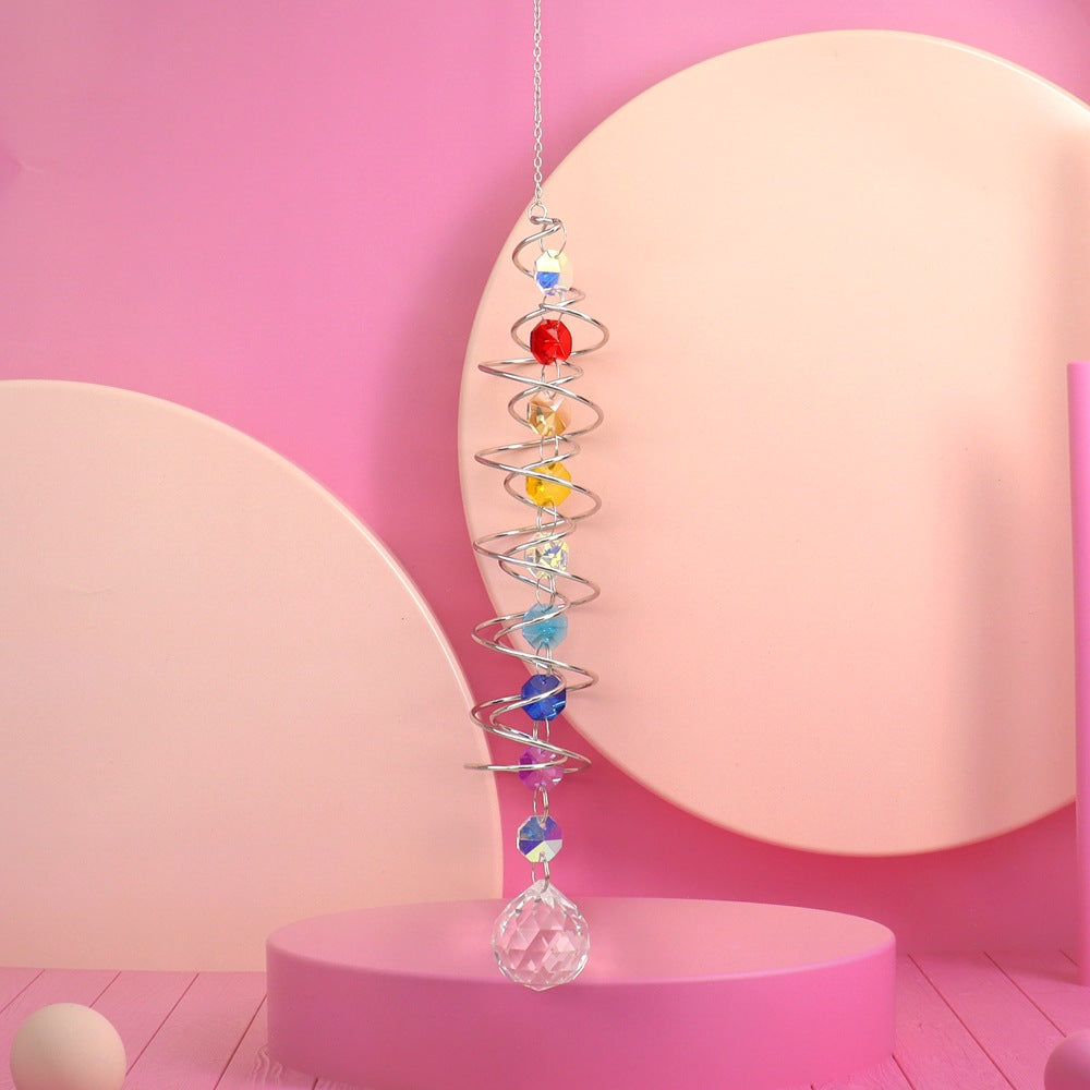 Wholesale Spiral Rotator Sun Catcher Crystal Wind Chime
