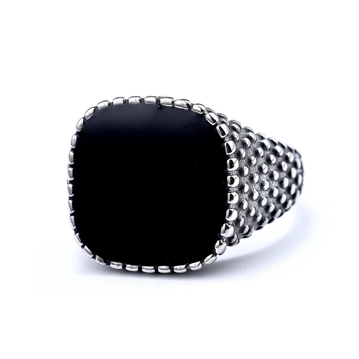 Wholesale Titanium Steel Nordic hot domineering black glue ring