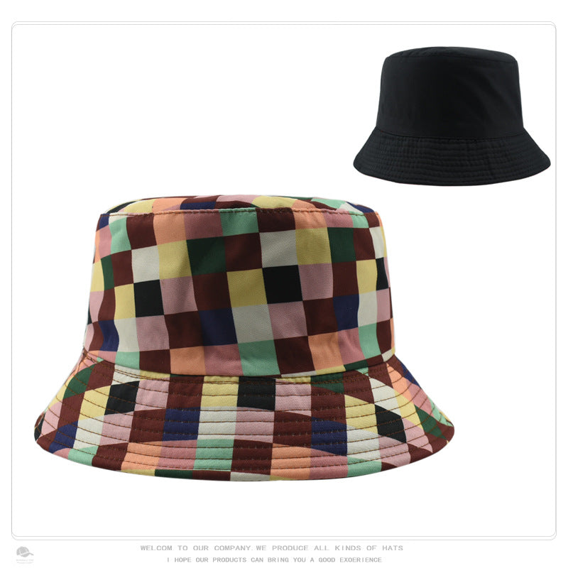 Wholesale Retro Pattern Printed Bucket Hat Double Sided Basin Hat ACC-HT-DaQi001