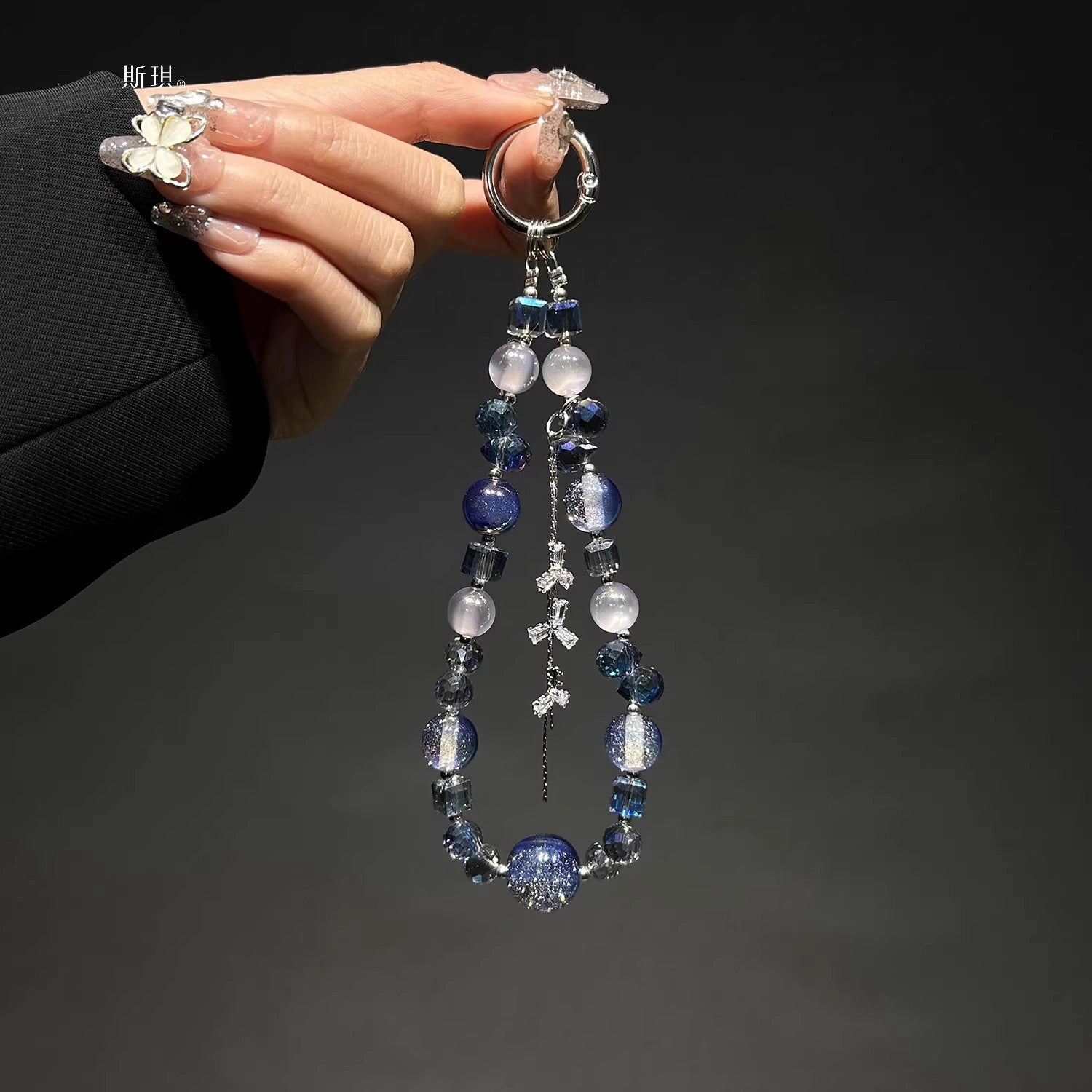 Wholesale Crystal Star Bead Lanyard Bead Keychain