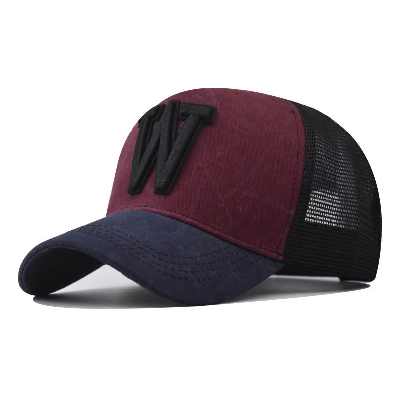 Wholesale 3D Embroidered Distressed Baseball Cap Trendy Adjustable Breathable Mesh Hat For Outdoor Summer