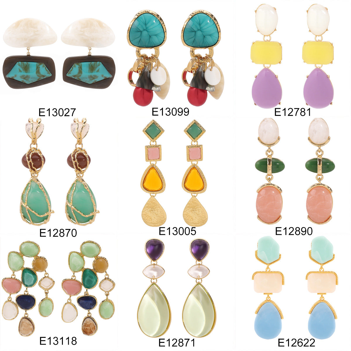 Wholesale  Retro Personalized Irregular Alloy Earrings