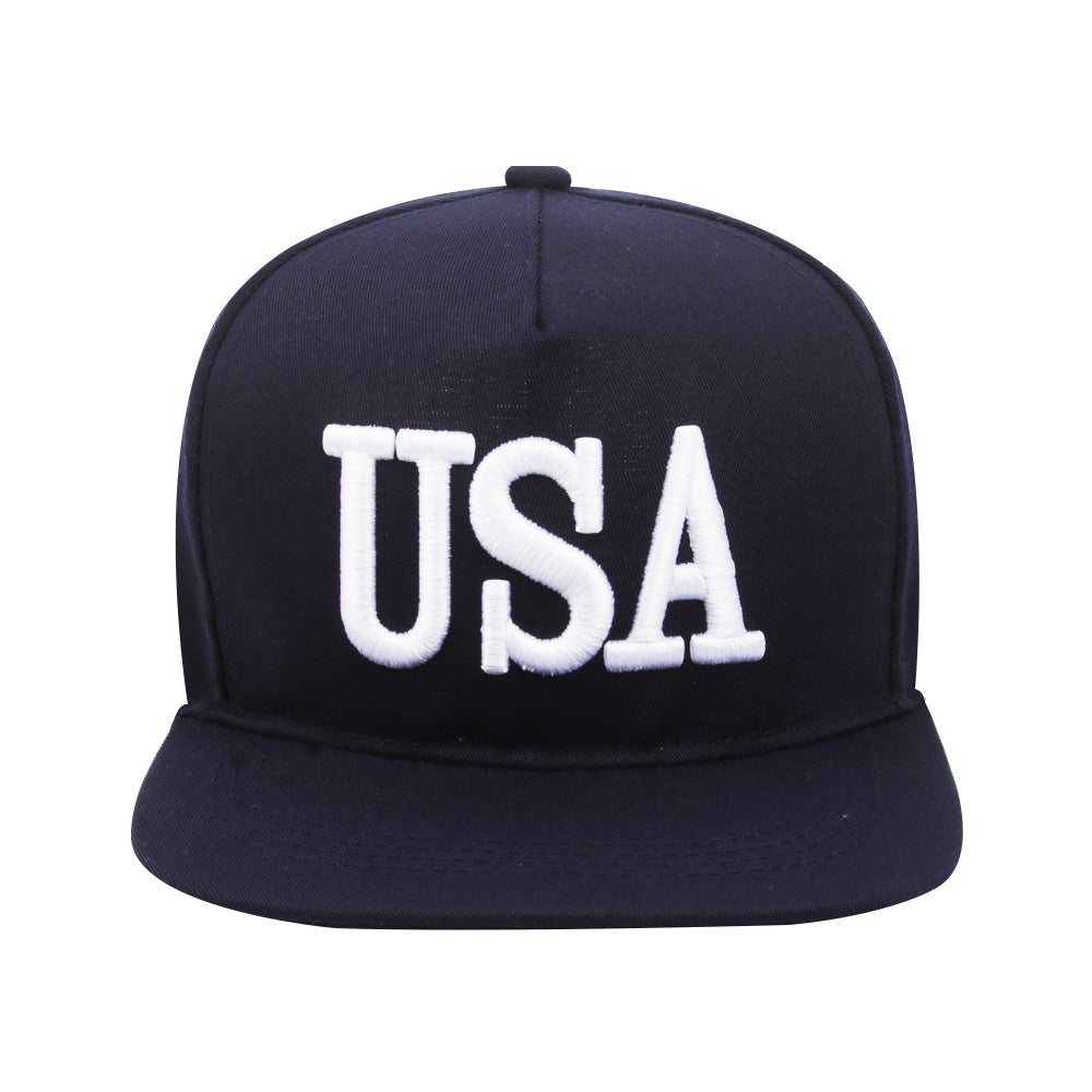 Wholesale  baseball cap embroidered USA flat brim hat