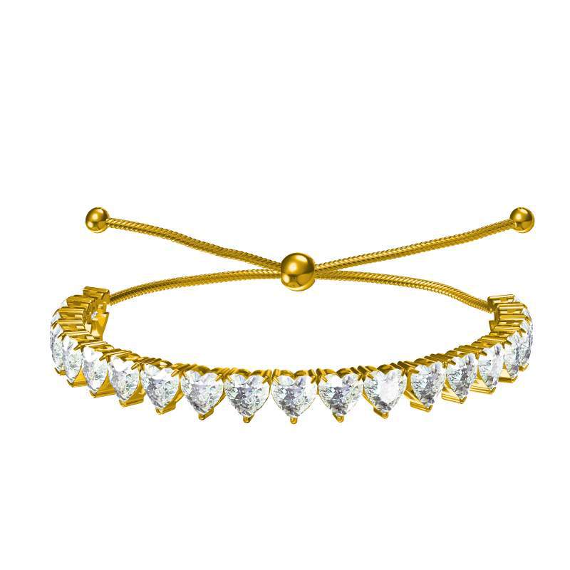 Wholesale  Titanium Steel Inlaid Zircon Stretch Bead Bracelet