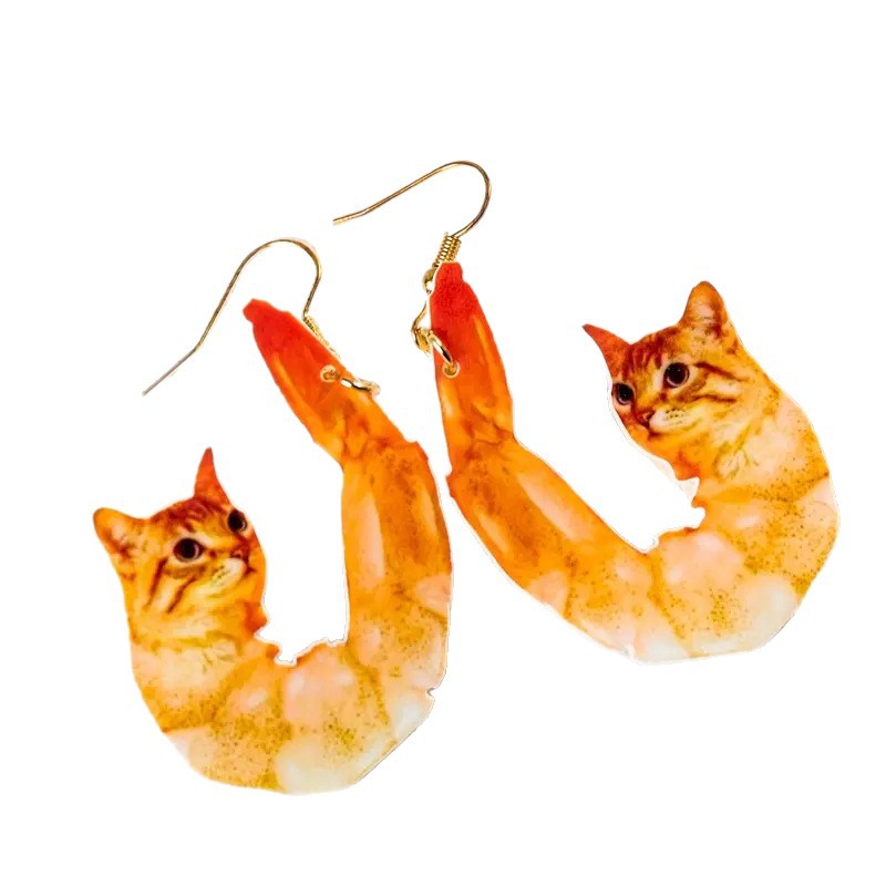 Großhandel Funny Lobster Cat Ohrringe